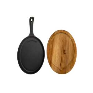 Plancha oval de 25 cm La Créole con tabla