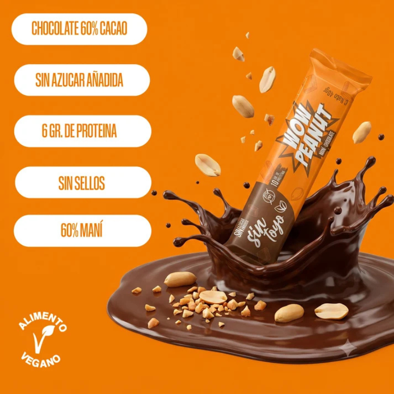 Barra Wow Peanut Sin azúcar