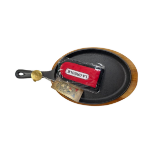 Plancha oval de 25 cm La Créole con tabla